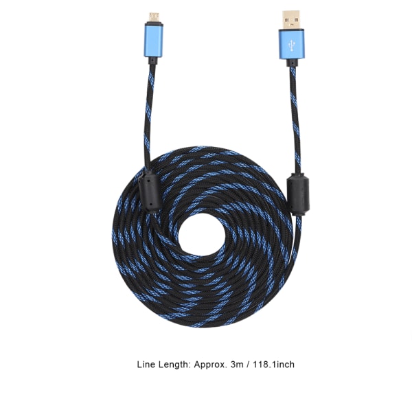 Robust 3m USB-laddningskabel för PS4/Xbox ONE-kontroll Snabbladdningstillbehör
