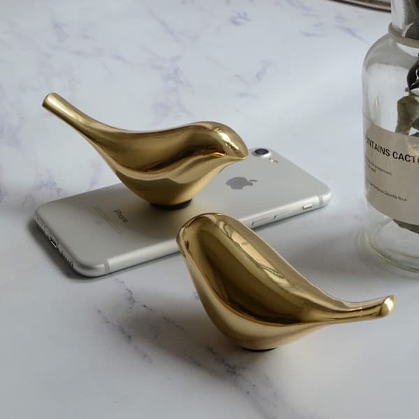 Kopparfågelfigurer för Hemmet (Guld, Set om 2)