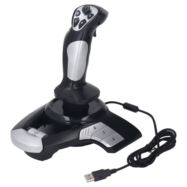 Flight Joystick Controller 3D USB kablet Flight Simulator Stick Joystick-kontroller med vibrasjonsfunksjon