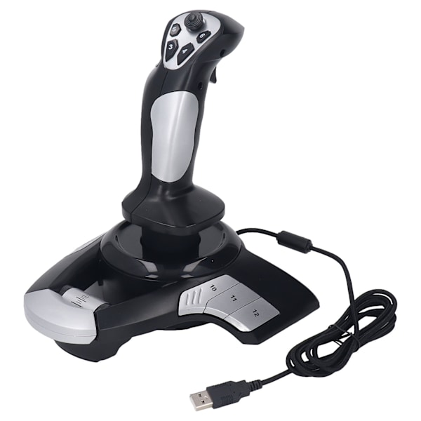 Flygjoystick-styrenhet 3D USB-trådbunden flygsimulatorpinne Joystick-styrenhet med vibrationsfunktion