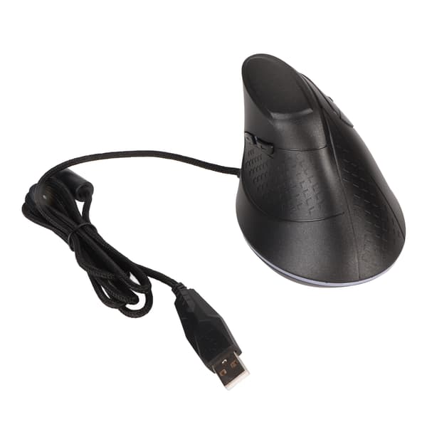 Vertikal Mus 7 Programmerbare Knapper RGB 11 Lysmoduser Justerbar DPI Kablet Ergonomisk Gaming Mus Svart