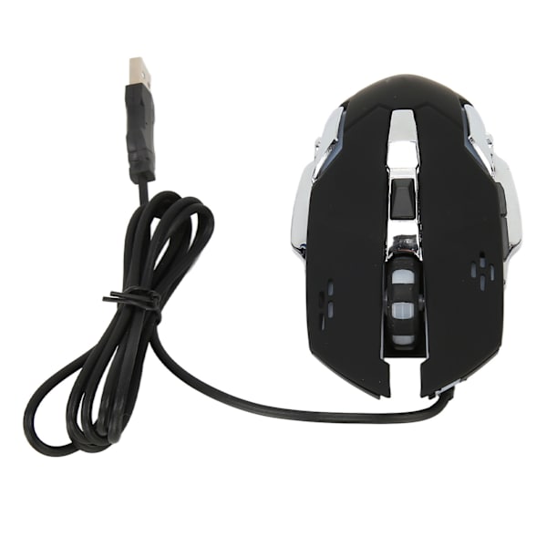 Ledningsforbundet Gaming Mus USB Optisk Computer Mus med RGB Baggrundsbelysning 4 Justerbar DPI Op til 3600 Bærbar Lydløs Mus til Windows 7 8 10 XP Sort