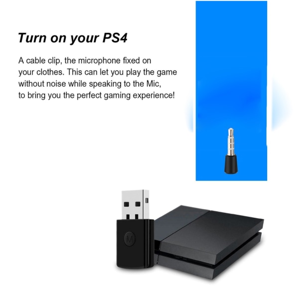 USB 2.0 Langaton Kuulokemikrofoni Bluetooth 4.0 Sovitin Mikrofonilla 3.5mm Adapteri PS4:lle