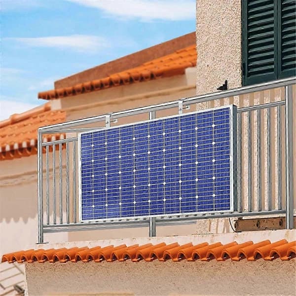 Solpanel Balkonkrog 304 Rustfrit Stål Fotovoltaisk Panel Monteringsbeslag Balkon Hegn Sol