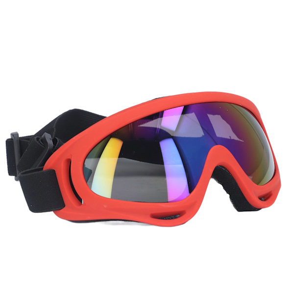 UV-skyddande hundsolglasögon med vindskyddande design, färgglada linser för stora hundar - Modell 3004 Röd ram