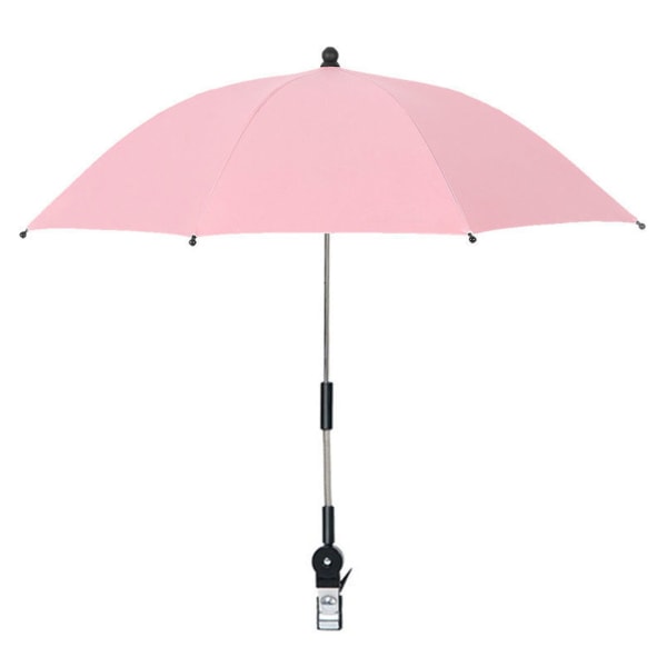 (Rosa 80cm stålspänneklämma) Stol Paraply Barnvagn Parasoll Universal Paraply med klämma (paraplyhöjd 55cm, diameter 80cm kan täckas under t