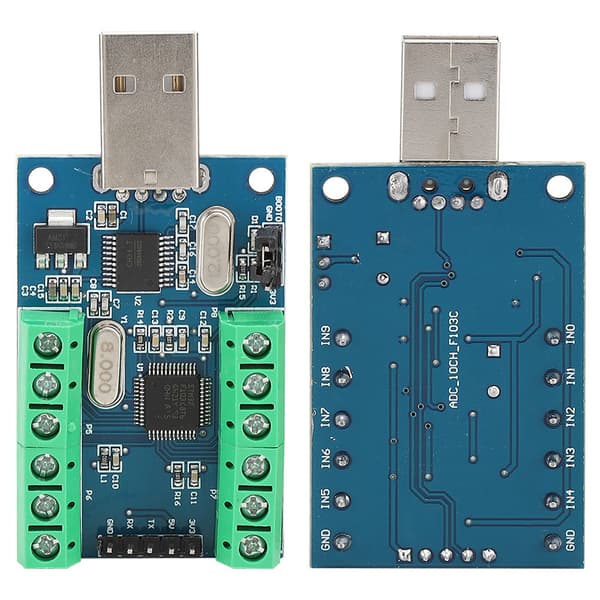 STM32 USB-gränssnitt 10-kanals 12-bitars ADC-modul UART-kommunikation Datainsamling