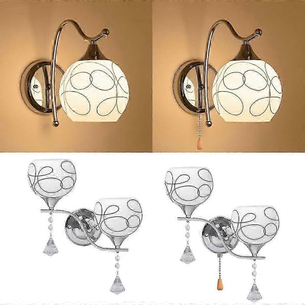Modern LED Kristall Vägglampa Hall Veranda Sovrum Väggbelysning Armatur