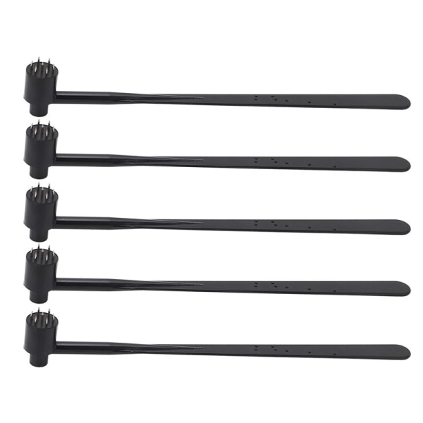 5-pack plommonblommor hammare i äkta läder enkelslutad svart ABS-handtag rostfritt stål industriellt