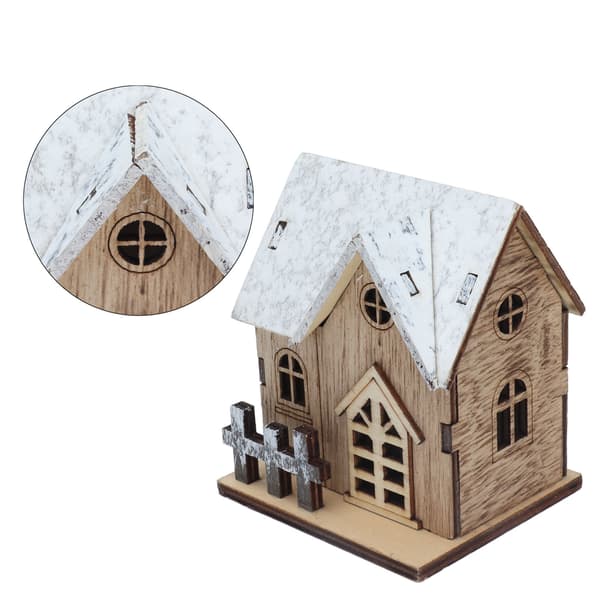 Dockhus Jul LED Træhus DIY Miniature Dukkehus Julepynt Tilbehør