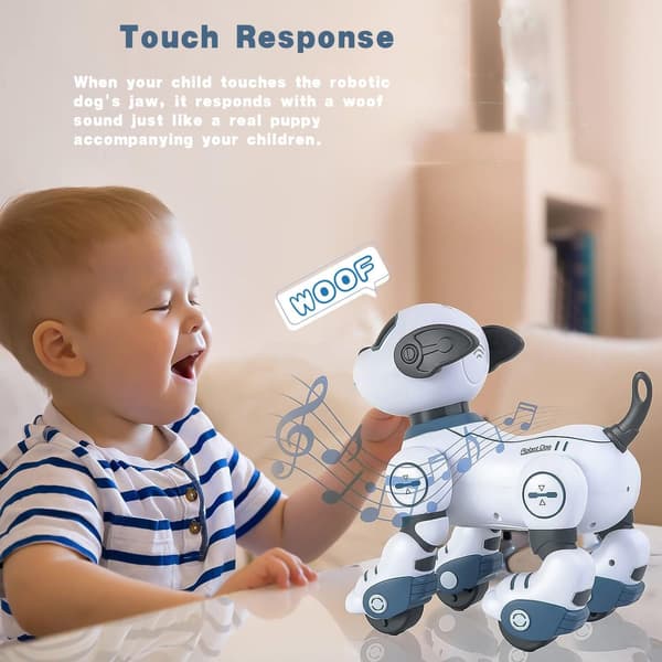 【bt02】Fjernstyret Robothund, RC Interaktiv Intelligent Gående Dansende Robotlegetøj GRAY