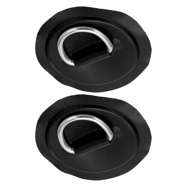 D Ring Pad Patch PVC Oppustelig båd Flåde Jolle Kano Surfbræt Kajak Tie Down Fitting Sort