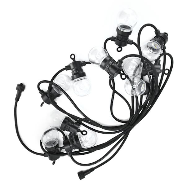 G50 5M Utomhus Stränglampor med 10 Varma Vita Globbulber - Dekorativ Trädgårdsbelysning, EU-kontakt (100-240V)