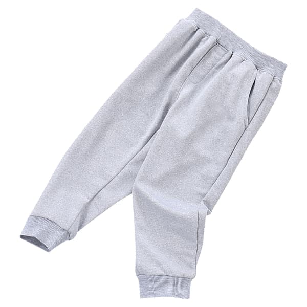 Elastiska sweatpants för barn, lös passform, unisex, lediga långbyxor med sidofickor, grå, 80