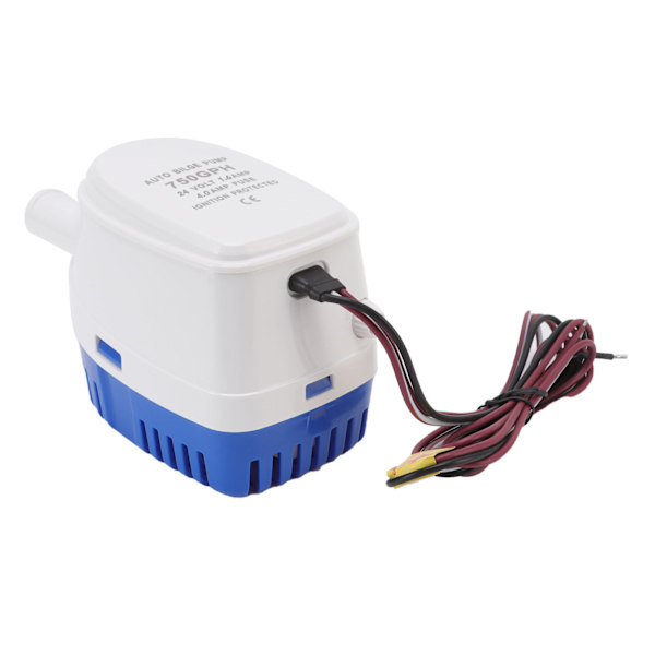 Automaattinen pohjapumppu, iskunkestävä, mini, monitoiminen, DC-upotuspumppu kellukkeella, 24V 1.6A 4A sulake