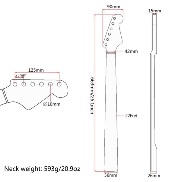 【bt02】Elgitarrhalsbyte för gitarrhals DIY-delar Byte 22 Rosewood greppbräda bindning för TL ST Tele bakre mittlinje