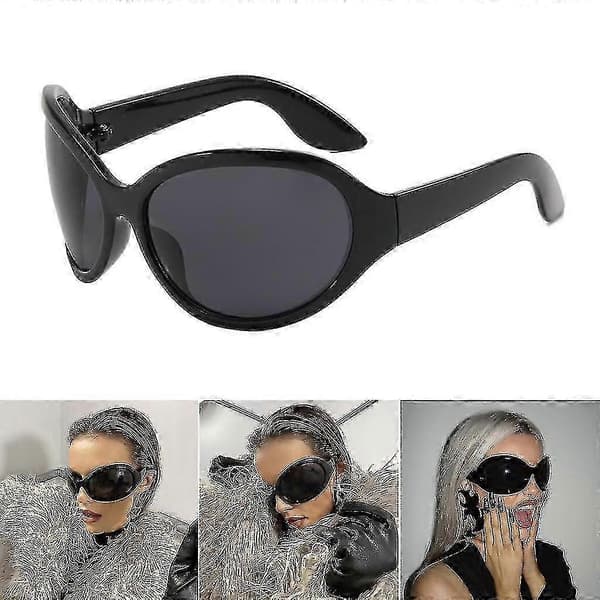 Punk Solbriller UV400 Alien Y2K Solbriller til Kvinder Black gray