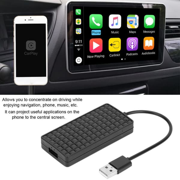 Langaton CarPlay Android Auto USB -sovitin iPhone Android -puhelimen autonäytön peilaukseen