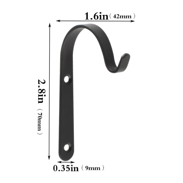 4 STK Hageplante Veggmontert metallhengende brakett Dekorativ planteoppheng for fuglematere plantekasser- W