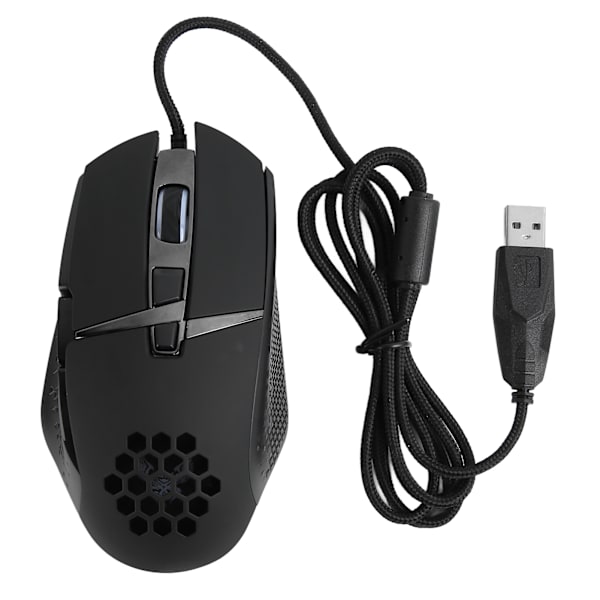Gaming Mouse RGB LED 8 Programmerbare Knapper 6400 DPI for PC Laptop