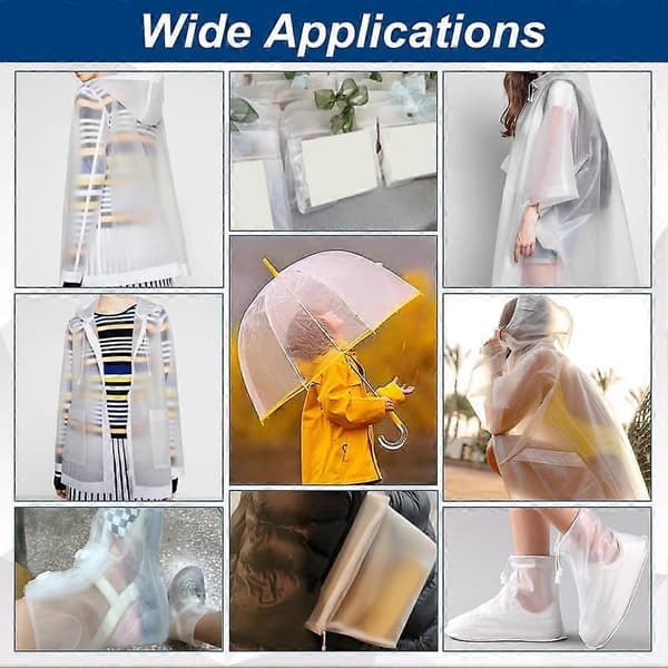 39\"53.9\" Transparent TPU Fabric 0.1mm Thick Clear Solid Waterproof Flexible Plain Weave Cut Per Yard