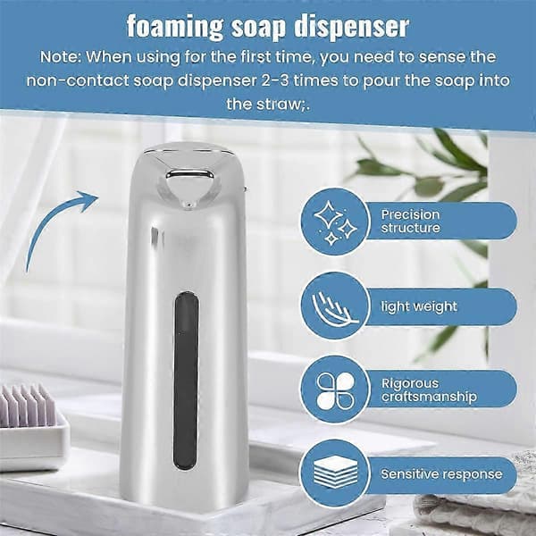 Automatisk Tvåldispenser Beröringsfri 400 ml, Automatisk Sensor Tvåldispenser, Diskmedeldispenser för Kök