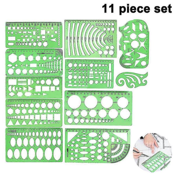 Cirkelmallar Mätning Geometrilinjal Plast Geometrisk Ritning