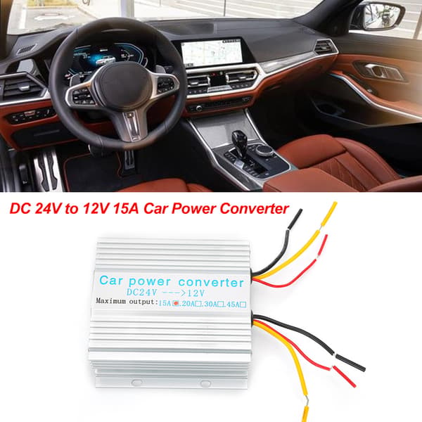180W DC 24V til 12V Bil Strømomformer Transformator 15A Nedtrappingsregulator Strømforsyning