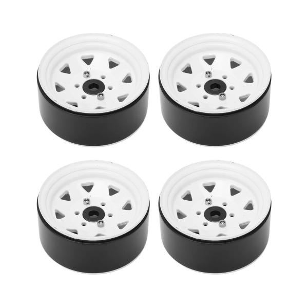 Set med 4 vita 1,9 tum RC-bil hjulnav - Hållbart järn, hög slitstyrka, perfekt för Axial RC-krypare, ersättningshjulnav
