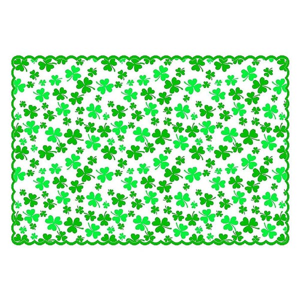 Grønne blader heklet hjerteformede bordløpere duk til St. Patrick's Day-dekorasjon Tablecloth
