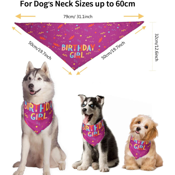 (Lilla) Hundebandana til fødselsdag,Hund Kattørklæder Justerbart tørklæde Trekant Kæledyrssmæk Små mellemstore store hunde