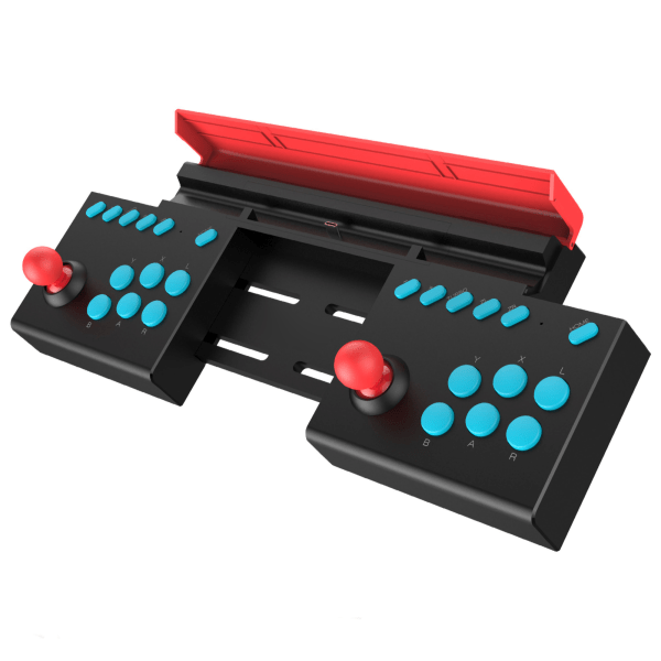 Arcade Fight Stick Plug and Play Strækbart USB-interface 2 spillere Arcade Joystick Controller til Switch ConsoleBlack