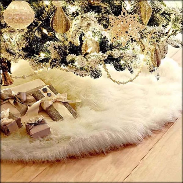 78 cm juletræsnederdel, plys juletræstativbetræk, juletræsdekoration, glædelig juletræsnederdel Juletræsmåtte