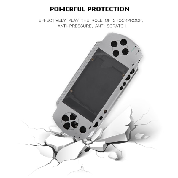 Case Cover Replacement Full Shell Housing Set med knappsats för PSP 1000 (silver)