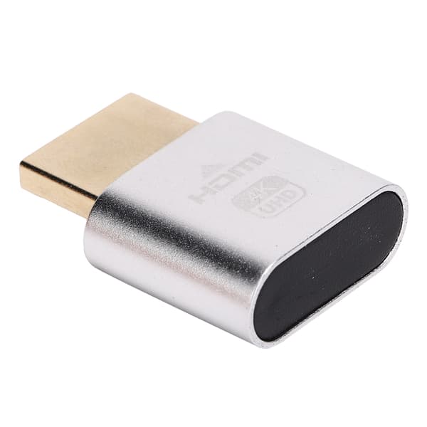 HDMI Dummy Plugg Hot Swappable 4K Skjermemulator Sølv