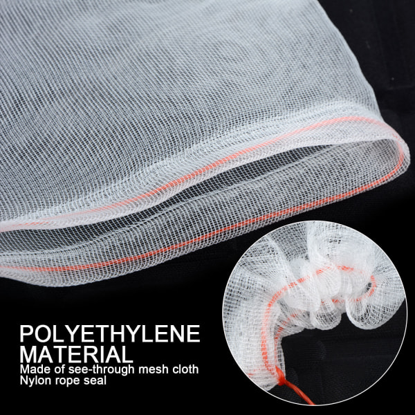 (20 stk) Nylon nettingpose frøpose stor frøbløtleggingspose frukt insektsikker gasbind 25*15