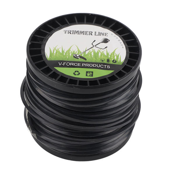 3,3 mm GræsTrimmer Line Høj Skære Effektivitet Lav Støj Kvadrat Sort Trimmer Line til de fleste Plæneklippere Farm 50m