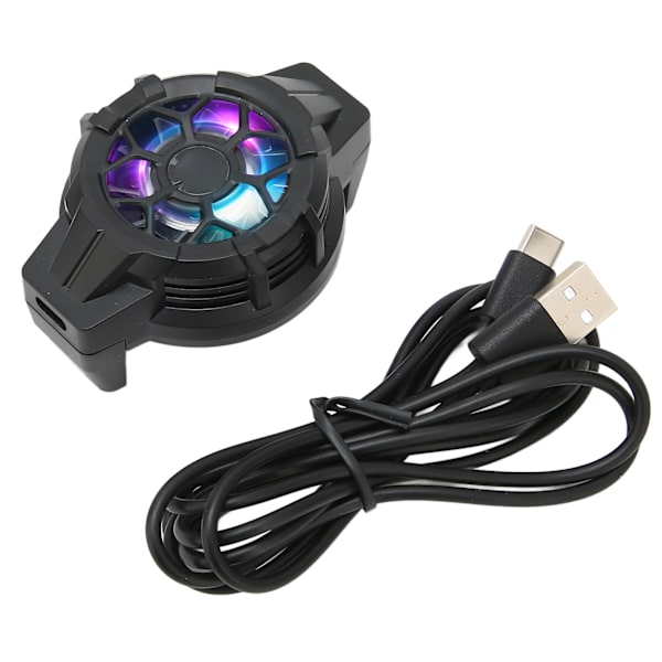P10 Mobiltelefon Halvlederkjøler RGB Inntrekkbar Bakklips Varmespreder for Direktesending Vlogging Mobilspill Svart