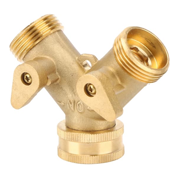 3/4 tomme 2-vejs haveslange splitter messing vandforbindelse med ventil US standard