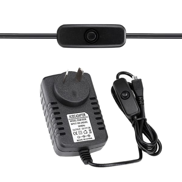 5V 3A Micro USB Strömadapter med Strömbrytare för Raspberry Pi 3B 3B+ 3A+ 100V 240V AC Ingång