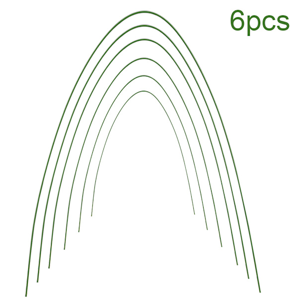 6 stk. diameter 3,2 mm længde 1,2 m drivhusbøjle rustfri væksttunnel klatreramme kan bøjes (pakket i karton, bøjet og pakket) 45,7 * 20 * 1,5 cm