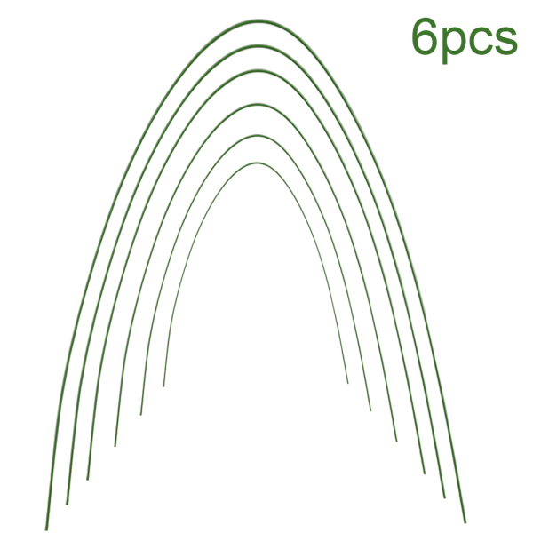 6 STK diameter 3,2 mm længde 1,2 m drivhusbøjle rustfri væksttunnel klatrestativ kan bøjes (pakkes i karton, bøjes og emballeres) 45,7*20*1,5 cm