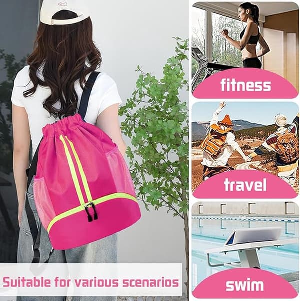 Backpack - School Bag Sport Unisex Practical & Stylish With Drawstring Adjustable With Ball Pocket Bottom Waterproof_yu