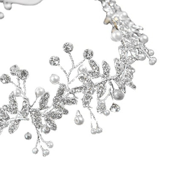 Rhinestone Blomster Bryllupshovedbånd Smukt Håndlavet Bryllupshovedpynt Sølv