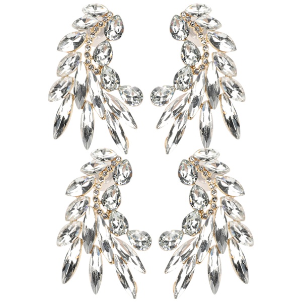 2 Par Graceful Ørepynt Øre-Studs Retro Øredropper for Kvinner/Jenter Legering Smykker Tilbehør Sølv