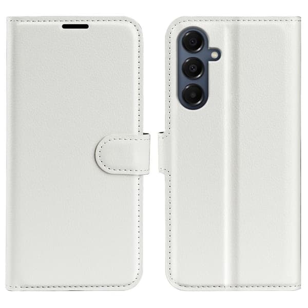 [BT02]Samsung Galaxy A17 5G Deksel med Litchi-tekstur & Flip-stativ[JUN] Vit