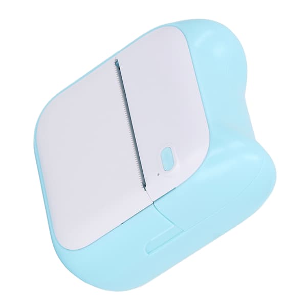 Mini Pocket Bluetooth Termisk Printer med 5 Ruller Papir til Foto Etiket Fejl Notesbog Blå