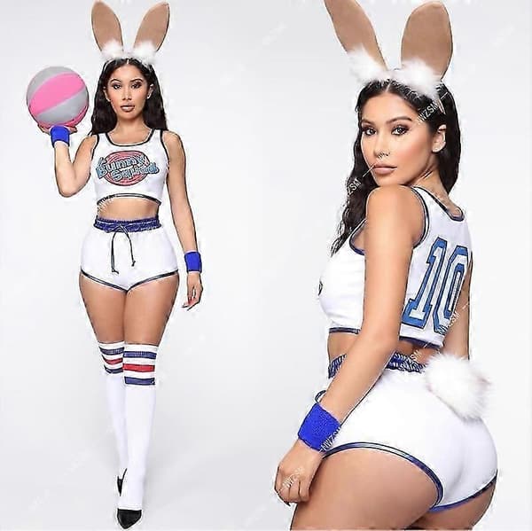 Space Lola Bunny Cosplay Kostumesæt til kvinder og piger - Perfekt til Halloweenfester og begivenheder 4Pcs Set M