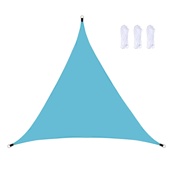 (Himmelblå 3m) Udendørs trekantet markise Solafskærmning Skygge Sejl Foldelig Landskabstag (300cm*300cm*300cm) Materiale: Polyester