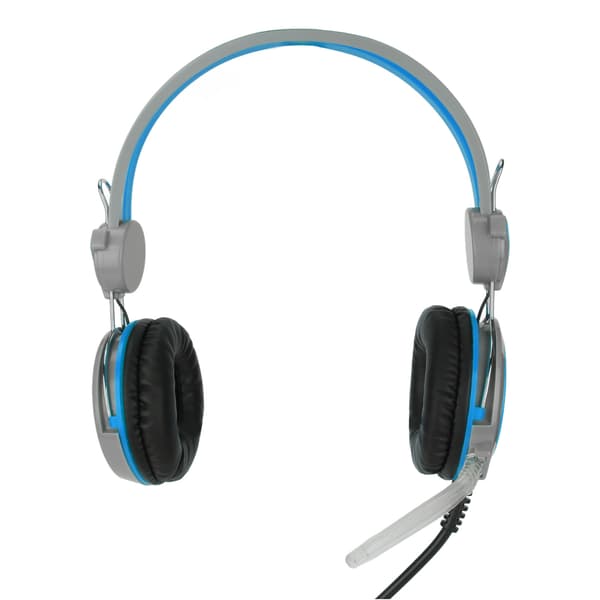 Gaming Headset med Mikrofon Støyreduserende Stereo Kablet Ergonomisk Design for PC Blå
